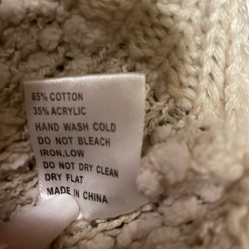 POL CREAM KNIT HOODIE PULLOVER SWEATER - L - NWT ! 💛 - Picture 8 of 8